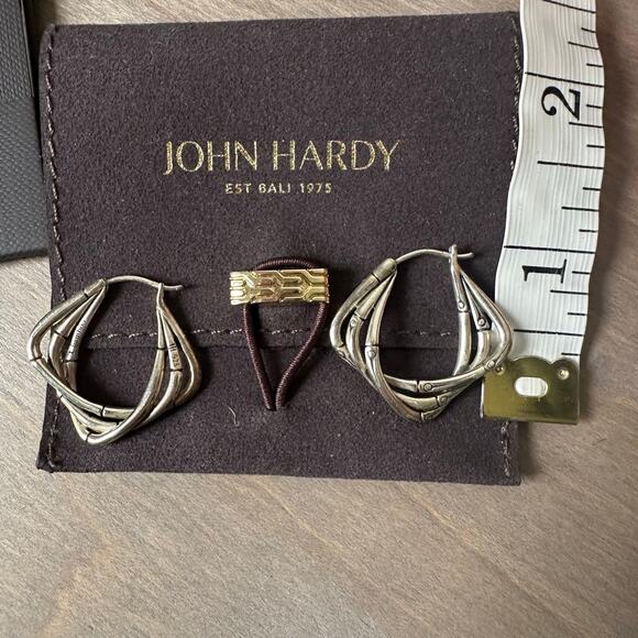 John Hardy Bamboo Hoop Earings, Sterling Silver - Picture 3 of 5